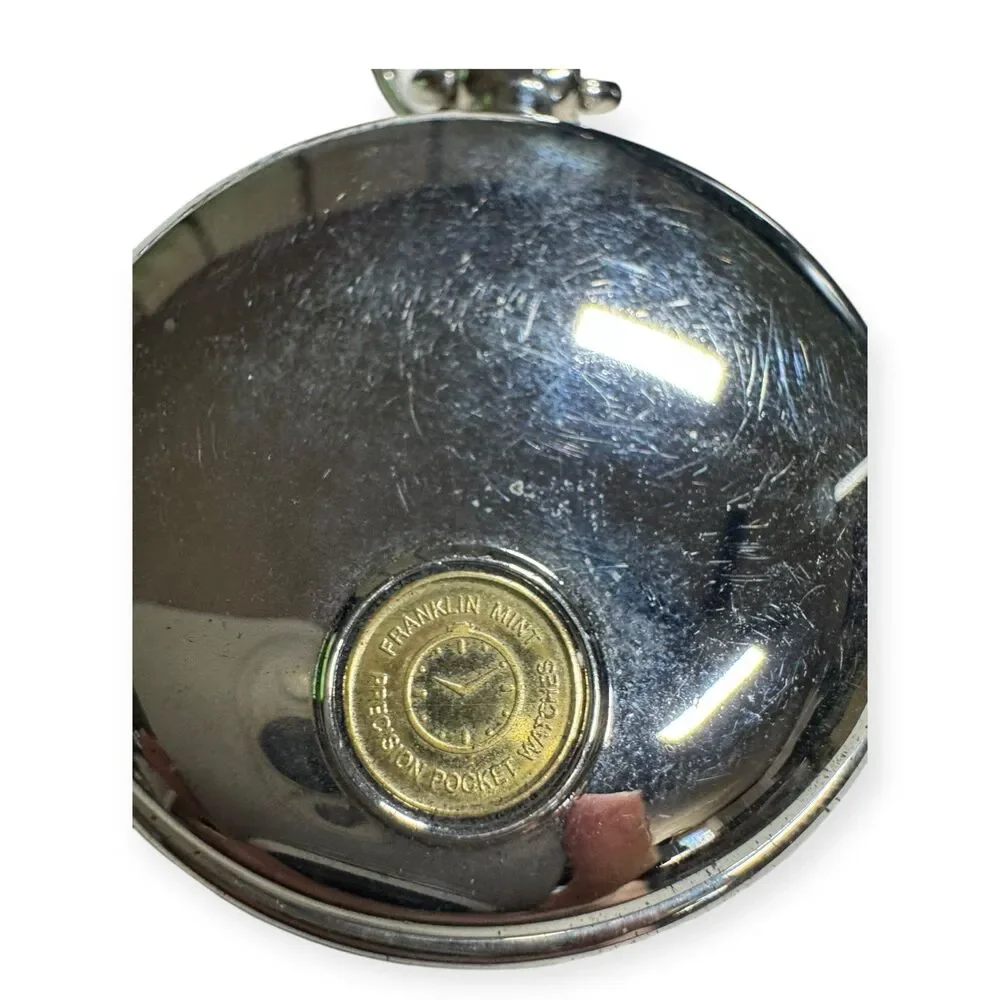 Harley-Davidson Pocket Watch Glow in Dark Vintage Quartz Chain w/ Leather Case‎